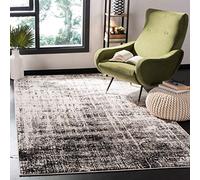Safavieh Alfombra rectangular de tejido moderno abstracto, colección Adirondack, ADR207, en plata/negro, 155 x 229 cm, para salón, dormitorio o cualquier espacio interior