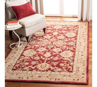 Safavieh Alfombra Rectangular Grande para Uso en Interiores, Lana, Rojo/Blanco Marfil, 120 x 180 cm
