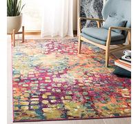 Safavieh Alfombra Rectangular Moderna Chic Trenzada, colección Madison, Fucsia/Dorado, 122 x 183 cm, Polipropene.