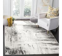 Safavieh Alfombra Rectangular Tejida Abstracta Moderna para Interiores, colección Adirondack, ADR133, en Marfil/Gris, 91 x 152 cm para Sala de Estar, Dormitorio o Cualquier Espacio Interior