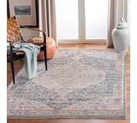 Safavieh Alfombra Rectangular Tejida clásica contemporánea para Interiores, colección Kenitra, KRA661, en Azul/Marfil, 152 x 244 cm para Sala de Estar, Dormitorio o Cualquier Espacio Interior