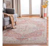 Safavieh Alfombra Rectangular Tejida clásica contemporánea para Interiores, colección Kenitra, KRA661, en Rosa/Gris, 152 x 244 cm para Sala de Estar, Dormitorio o Cualquier Espacio Interior