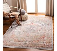 Safavieh Alfombra Rectangular Tejida clásica contemporánea para Interiores, colección Kenitra, KRA676, en Gris/Azul Claro, 122 x 183 cm para Sala de Estar, Dormitorio o Cualquier Espacio Interior