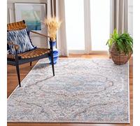 Safavieh Alfombra Rectangular Tejida clásica para Interiores, colección Oregon, ORE812, en Gris/Azul, 155 x 229 cm, para salón, Dormitorio o Cualquier Espacio Interior