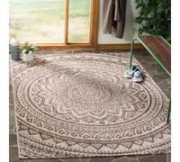 Safavieh Alfombra Rectangular Tejida contemporánea para Interiores y Exteriores, CY8734, Color Beige Claro/marrón Claro, 122 x 170 cm, para jardín, Patio o Cualquier Espacio al Aire Libre