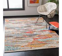 Safavieh Alfombra Rectangular Tejida Moderna y Elegante para Interiores, colección Madison, MAD419, en Marfil/Multicolor, 122 x 183 cm, para Sala de Estar, Dormitorio o Cualquier Espacio Interior