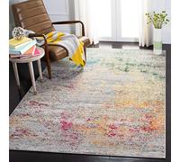 Safavieh Alfombra Rectangular Tejida Moderna y Elegante para Interiores, colección Madison, MAD440, en Gris/Dorado, 122 x 183 cm, para salón, Dormitorio o Cualquier Espacio Interior