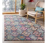 Safavieh Alfombra Rectangular Tejida Moderna y Elegante para Interiores, colección Madison, MAD455, en Negro/Naranja, 160 x 229 cm, para Sala de Estar, Dormitorio o Cualquier Espacio Interior
