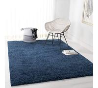 Safavieh Alfombra Rectangular Tejida para Interiores, colección August Shag AUG900, Color Azul Marino, 122 x 183 cm, para salón, Dormitorio o Cualquier Espacio Interior