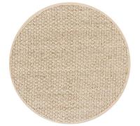 SAFAVIEH Alfombra Redonda de 3 pies, colección de Fibra Natural, Natural y Beige, Hierba Marina, patrón de Tejido de Cesta con Borde (NF114A)