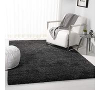 Safavieh Alfombra Shag Sala de Estar, Comedor, Dormitorio - August Shag Collection, Pelo Corto, Carbón, 160 X 229 cm