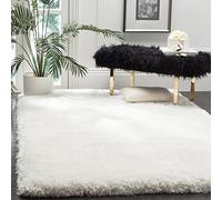Safavieh Alfombra Shag Sala de Estar, Comedor, Dormitorio - Luxe Shag Collection, Pelo Largo, Marfil, 200 x 300 cm