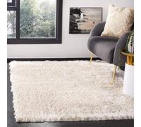 Safavieh Alfombra Shag Sala de Estar, Comedor, Dormitorio - Paris Shag Collection, Pelo Largo, Marfil, 69 X 244 cm