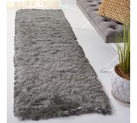 Safavieh Alfombra Shag Sala de Estar, Comedor, Dormitorio - Paris Shag Collection, Pelo Largo, Titanio, 91 X 152 cm