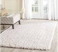 Safavieh Alfombra Shag Sala de Estar, Comedor, Dormitorio - Popcorn Shag Collection, Pelo Largo, Marfil, 152 X 244 cm