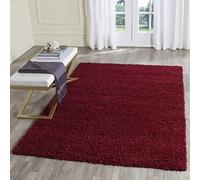 Safavieh Alfombra Shaggy para salón, Comedor, Dormitorio, colección Athens Shag, Pelo Largo, Color Rojo, 122 x 183 cm