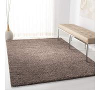 Safavieh Alfombra Shaggy para salón, Comedor, Dormitorio, colección August Shag de Pelo Corto, Color Gris Topo, 160 x 229 cm