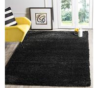 Safavieh Alfombra Shaggy para salón, Comedor, Dormitorio, colección California Shag, Pelo Largo, Color Negro, 91 x 152 cm