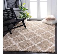 Safavieh Alfombra Shaggy para salón, Comedor, Dormitorio, colección Dallas Shag, Pelo Alto, Color Beige y Marfil, 155 x 229 cm