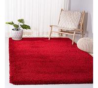 Safavieh Alfombra Shaggy para salón, Comedor, Dormitorio, colección Milan Shag, Pelo Alto, Color Rojo, 122 x 183 cm