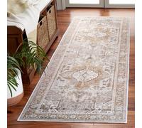 SAFAVIEH Alfombra Tradicional Ideal para Zonas de Alto tráfico - Arizona Collection de Pelo Corto, Beige y Dorado, 76 x 183 cm