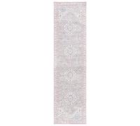 Safavieh Alfombra Tradicional Lavable a máquina y Antideslizante - Ideal para Zonas de Mucho tráfico - Colección Arizona - Pelo Corto, Marfil y Azul, 66 x 244 cm