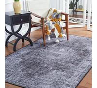 Safavieh Alfombra Tradicional Lavable a máquina y Antideslizante - Ideal para Zonas de Mucho tráfico - Colección Tucson - Pelo Corto Beige y Gris, 120 x 120 cm