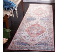 Safavieh Alfombra Tradicional óptima para Zonas de Alto tránsito, Lavable a máquina y Antideslizante, colección Tucson, Pelo Corto, en Azul y Beige, 90 x 150 cm