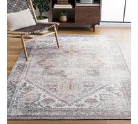 Safavieh Alfombra Tradicional óptima para Zonas de Alto tránsito, Lavable a máquina y Antideslizante, colección Tucson, Pelo Corto, en Beige y Gris, 200 x 300 cm