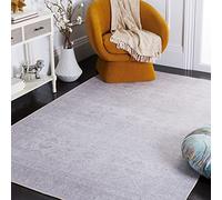 Safavieh Alfombra Tradicional óptima para Zonas de Alto tránsito, Lavable a máquina y Antideslizante, colección Tucson, Pelo Corto, en Beige y Gris, 120 x 120 cm