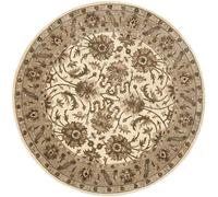 Safavieh Alfombra Tradicional para Sala de Estar, Comedor, Dormitorio, colección Royalty Collection de Pelo Corto, Plata y Marfil, 152 x 152 cm, Lana, Color Marfil/Beige Oscuro