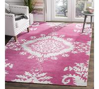 Safavieh Alfombra Tradicional para Sala de Estar, Comedor, Dormitorio Stonewash Collection, Alfombra de Pelo Corto, Fucsia, 122 x 183 cm