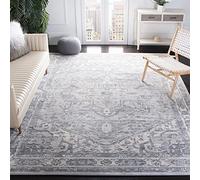 Safavieh Alfombra Tradicional para salón, Comedor, Dormitorio, colección Brentwood, Pelo Corto, Color Crema y Gris, 160 x 160 cm
