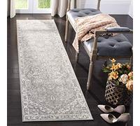 Safavieh Alfombra Tradicional para salón, Comedor, Dormitorio, colección Brentwood, Pelo Corto, Color Crema y Gris, 80 x 180 cm