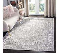 Safavieh Alfombra Tradicional para salón, Comedor, Dormitorio, colección Brentwood, Pelo Corto, Color Crema y Gris, 75 x 120 cm