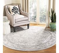 Safavieh Alfombra Tradicional para salón, Comedor, Dormitorio, colección Brentwood, Pelo Corto, Color Crema y Gris, 160 x 160 cm