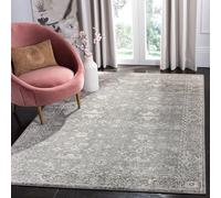 Safavieh Alfombra Tradicional para salón, Comedor, Dormitorio, colección Evoke de Pelo Corto, Color Gris y Marfil, 155 x 229 cm