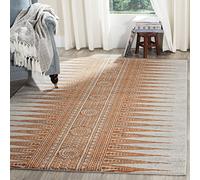 Safavieh Alfombra Tradicional para salón, Comedor, Dormitorio, colección Evoke de Pelo Corto, Color Marfil y Naranja, 155 x 229 cm
