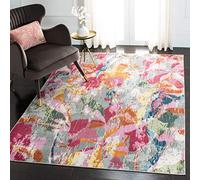 Safavieh Alfombra Tradicional para salón, Comedor, Dormitorio, colección Lillian, Pelo Corto, Color Gris y Rosa, 160 x 231 cm