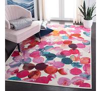 Safavieh Alfombra Tradicional para salón, Comedor, Dormitorio, colección Lillian, Pelo Corto, en Rosa y Azul Claro, 122 x 183 cm