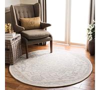Safavieh Alfombra Tradicional para salón, Comedor, Dormitorio, colección Micro-Loop, Pelo Corto, Color Marfil y Beige, 90 x 90 cm
