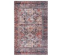 SAFAVIEH Alfombra Tradicionales Rug Ideal para áreas de Alto tráfico - Lavable a máquina y Antideslizante - Tucson Collection, Pelo Corto, in Azul Marino y óxido, 122 X 183 cm