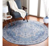 Safavieh Alfombra Tradicionales Rug Ideal para áreas de Alto tráfico - Lavable a máquina y Antideslizante - Tucson Collection, Pelo Corto, in Azul Claro y Azul, 122 X 122 cm