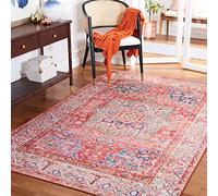 Safavieh Alfombra Tradicionales Rug Ideal para áreas de Alto tráfico - Lavable a máquina y Antideslizante - Tucson Collection, Pelo Corto, in Rosa y Crema, 91 X 152 cm