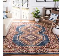 Safavieh Alfombra Tradicionales Sala de Estar, Comedor, Dormitorio - Bijar Collection, Pelo Corto, Azul Real y óxido, 91 X 152 cm
