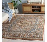 Safavieh Alfombra Tradicionales Sala de Estar, Comedor, Dormitorio - Bijar Collection, Pelo Corto, Marrón y óxido, 91 X 152 cm