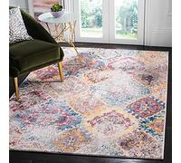 Safavieh Alfombra Tradicionales Sala de Estar, Comedor, Dormitorio - Bristol Collection, Pelo Corto, Azul y Gris Claro, 91 X 152 cm