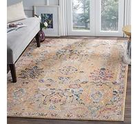 Safavieh Alfombra Tradicionales Sala de Estar, Comedor, Dormitorio - Bristol Collection, Pelo Corto, Camel y Azul, 91 X 152 cm