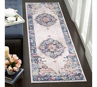 Safavieh Alfombra Tradicionales Sala de Estar, Comedor, Dormitorio - Bristol Collection, Pelo Corto, Gris Claro y Azul, 69 X 244 cm