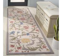 SAFAVIEH Alfombra Tradicionales Sala de Estar, Comedor, Dormitorio - Chelsea Collection, Pelo Corto, Marfil y Multicolor, 80 x 180 cm